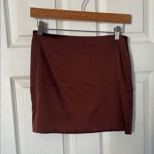 Aritzia Satin Brown Mini Skirt